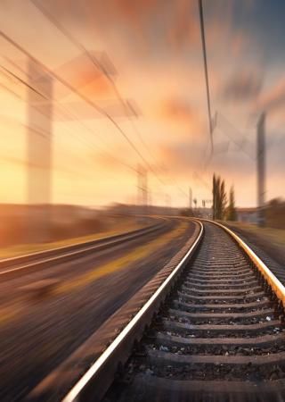 rail and sunset